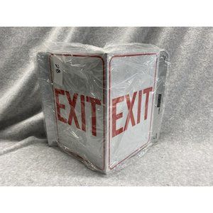 Lyle Exit Sign English White/Red Aluminum V-Shape Angled #460M37 Wall Mount